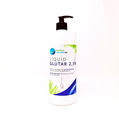 Glutaraldehido 2,5% 1000 ml Abono Antialgas para Acuario Dulce con dosificador