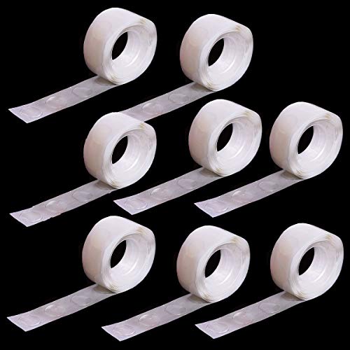 Gwolf Pegamento para globos, puntos de pegamento Pegamento de globos adhesivos de doble cara Cinta adhesiva para decoraciones de globos de fiesta de bricolaje, 8 rollos (100 piezas por rollo)