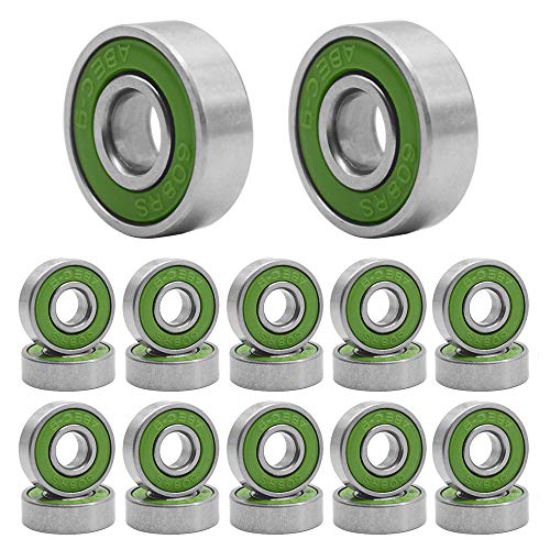 HOSTK Cojinete De Patín De 20 Piezas Para Longboard, 608 ABEC-9 Rueda De Acero En Línea Patín De Ruedas En Línea (verde)