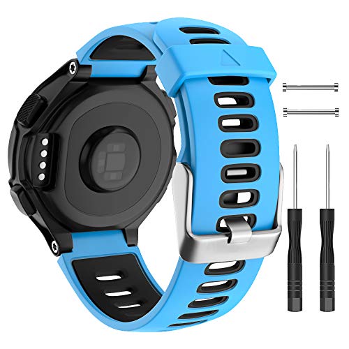 Isabake para Garmin Forerunner 735XT Correa Reemplazo, Garmin 235 Correa, Correa de Silicona Suave para 620 630 220 230 Accesorio para Reloj Inteligente(Azul)