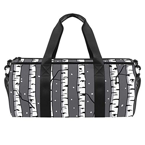 LAZEN Hombro Handy Sports Gym Bags Travel Duffle Totes Bag para hombres, mujeres, abedules, árboles, patrón, abedul, bosque