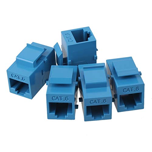 LXHY Equipo electronico Acoplador Keystone, Inserto de acoplador UTP RJ45 UTP - Conector Snap-in Socket Adapter Puerto para el Panel de Salida de la Placa de Pared Seguro y confiable (Color : Blue)