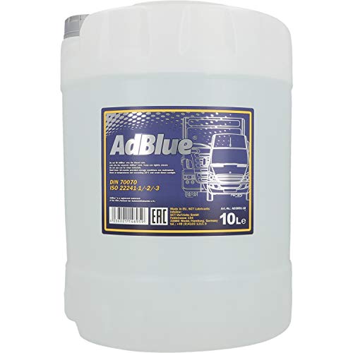 MANNOL 2AD00010000 10 litros ADBLUE SCR Tratamiento Posterior de Gases de Escape para automóviles y Camiones, Transparente