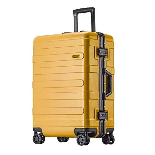 Mdsfe Maleta rígida con Marco de Aluminio de 20"24" 29"Pulgadas con Ruedas abs Spinner Cabina Trolley Equipaje para Viajar - Amarillo, 22"