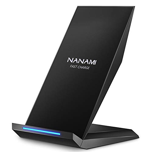 NANAMI Cargador inalámbrico rápida, 10W Qi Wireless Charger para Galaxy S21/S20/S10/S10+/S9/S9+/S8/S8+/S7/S6 Samsung Note 10/9/8,7.5W Soporte de Carga para iPhone 12/11/11 Pro/X/XS/XR/XS Max/8/8 Plus