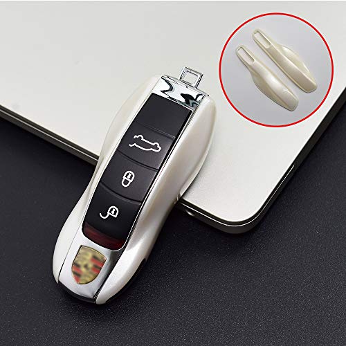 ontto Carcasa para llave plegable con mando a distancia para Porsche Macan Panamera 918 911 981 991 Boxster Cayenne Cayman de ABS plástico funda protectora para llave con 3 botones – Blanca