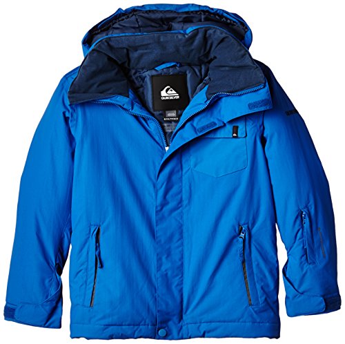 Quiksilver Schnee Jacke Mission Plain Abrigo de Vestir, niño, Azul-Azul, 14