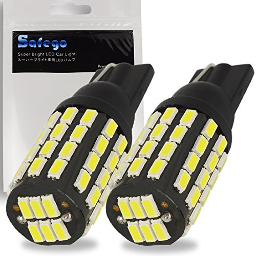 Safego 2x Xenon Blanco T10 W5W LED Bombillas Interior Exteriores 54-SMD 3014 Luz Coche trasera Lámpara 194 168 T10 Wedge Lampara para Coches Luces de La Matrícula Luces Laterales 12V