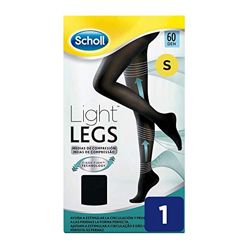 Scholl Medias de Compresión Ligera Mujer Light Legs 60DEN, Color Negro, S