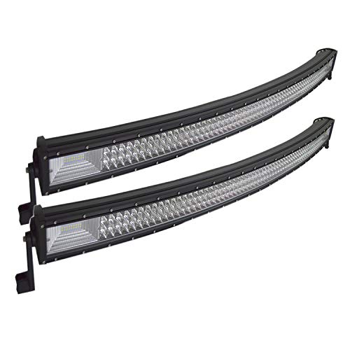 SKYWORLD Barras de luz LED curvadas, 2 x 675W 132.08 cm Combinación de inundación de punto de triple fila Viga Luz de niebla de conducción todoterreno para camión todoterreno 4WD ATV 4x4 Pickup