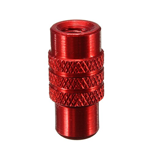 SODIAL(R) 4x Tapon de valvula Presta de neumatico rueda de bicicleta de aluminio Cubierta de polvo anodizado frances-Rojo