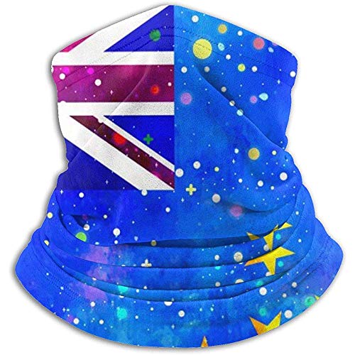 Tuvalu Starry Flag Neck Warmer Polaina Diadema Mascarilla Bandana Head Wrap Bufanda Headwear Invierno Pasamontañas Ski Running Motocicleta