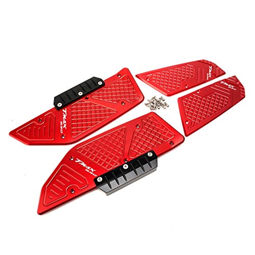 VSKTE Pasos de pie de motocicleta para Yamaha T-MAX 530 TMAX TMAX530 SX/DX 2017 2018 2019 Estriberas de reposapiés Accesorios para placas (Color: Rojo)