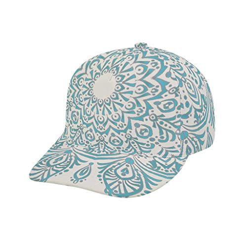 XJJ88 - Gorra de béisbol con diseño de Mandala, Color Beige, Unisex Adulto, Blanco, Adult Printing bended Rubber