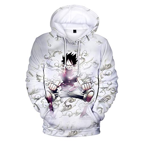 YZJYB Sudadera con Capucha 3D One Piece para Niños Estampado De Portgas·D· Ace Animales Divertidos Hoodie De Manga Larga Bolsillo con Capucha Disfraz,150CM