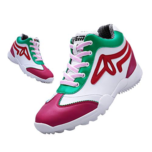 Zapatos de Golf Sin Tacos Impermeables para Mujer,Zapatillas de Golf de Piel de Microfibra Suave Aumentar Los Zapatos Casuales,Club Calzado de Entrenamiento de Golf
