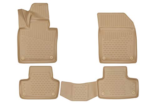 3D Alfombrillas Interior de Coche a Medida TPE Volvo XC60, 2017->, SUV, 4 pcs (Beige)