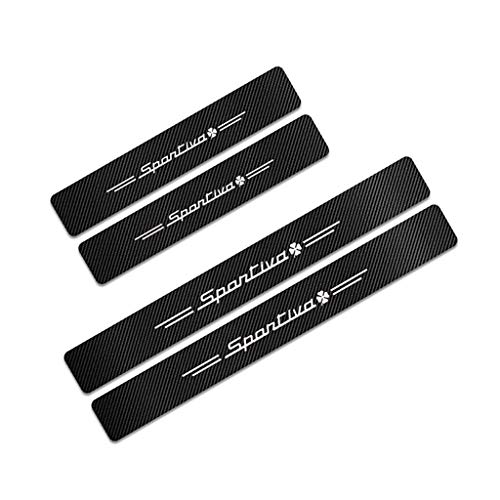 4pcs for Alfa Romeo Giulietta 159 147 Stelvio Piel 4C MITO 156 Giulia fibra de carbono puerta de coche del travesaño de la placa del desgaste, protector Kick Pedal Umbral Bar Etiqueta Decoración Styli