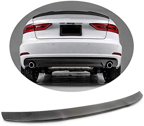 ABABABA Ajuste para Audi A3 8V Base Sline S3 Sedan 2014-2020 Fibra De Carbono CF Alerón Trasero Alerón De Labios De Maletero Alerón De Tapa De Maletero Spoiler De ala Trasera