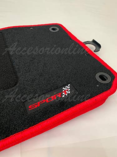 Accesorionline Alfombrillas Golf V y Vi 2004-2012 alfombras esterillas a Medida mkv mk5 Bordes Rojos