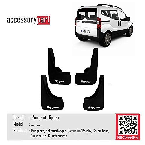 accessorypart Guardabarros para Peugeot Bipper 2007-2021 Splash guardias barro aletas delante + detrás 4 piezas