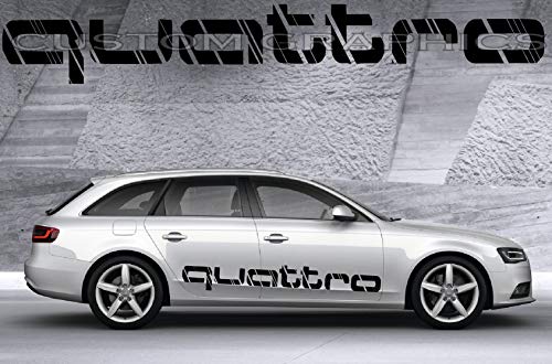 Adhesivo de rayas laterales compatible con Audi Quattro