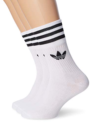 adidas Mid Cut CRW SCK Socks, Unisex Adulto, White/Black, XS