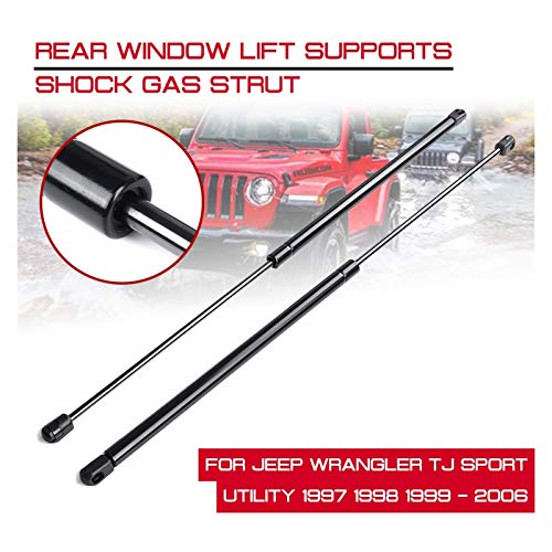 Admite Amortiguadores para Jeep Wrangler TJ Sport Utility 1997-2006 Ventana Trasera Gas De Vidrio Gas Resorte De Resorte Struts Soporte Barra De Barra Barra De Brazo Elevador Frontal del Capó Coche