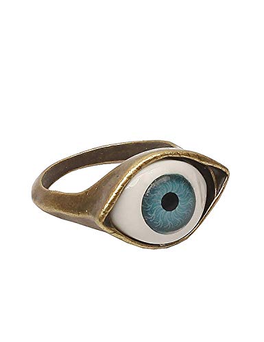 Aeromdale Anillo estilo punk retro exageración azul ojo anillo