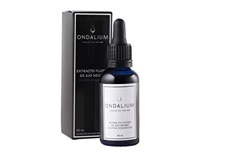 Ajo Negro Ondalium | Extracto Fluido Concentrado de 30 ml (dos mes) – El formato que mejor absorbe el organismo, aprovechando todos sus beneficios | Ajo Negro Ecológico español de máxima calidad