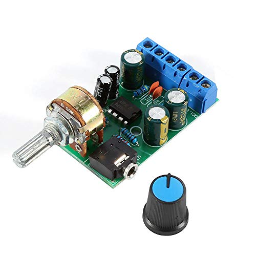 Akozon Amplificador estéreo 2.0 para Radio portatil, 2 canales 3.5mm AUX DC 1.8 V-12 V TD2822M