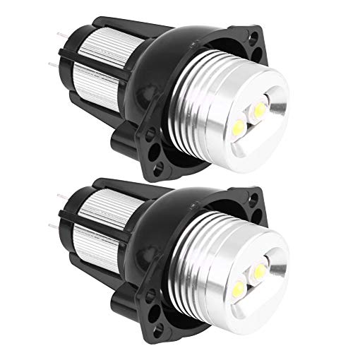 Akozon Angle Eyes LED Light Luz de marcador Angel Eyes 2pcs 12W 6000K LED Halo Ring Luz de marcador para E90 E91 2005-2008 Auto Lamps