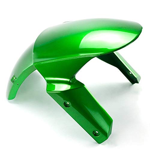 Aleta de Barro de Motocicleta Fábrico Delantero de la Fibra de Carbono de la Motocicleta para Kawasaki para Z1000SX 2013-2017 Mudguard Cover Hugger (Color : Green)