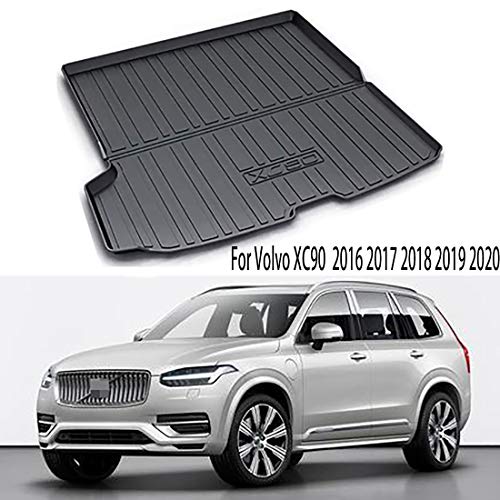 Alfombrilla de carga para maletero trasero de coche para Vol-vo XC90 2011-2020, bandeja de forro de maletero de almacenamiento trasero de goma negra a medida, alfombra protectora de barro impermeable