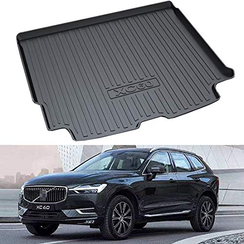 Alfombrilla de carga para maletero trasero de coche para Volv-o XC60 2018-2020, bandeja de forro de maletero de almacenamiento trasero de goma negra a medida, alfombra protectora de barro impermeable