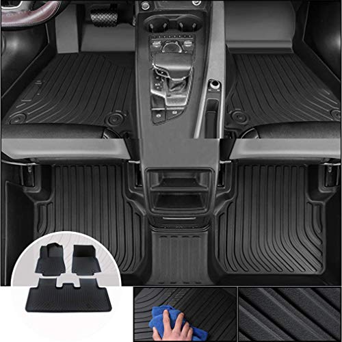 Alfombrilla de Goma para Coches Son aptas para Volkswagen Tiguan 2018-2019 5-Seat TPE Alfombra a Medida de Goma Antideslizantes Alfombrillas Moqueta Impermeables Estilo B Negro