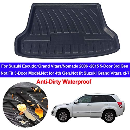 Alfombrilla para Maletero Compatible con Suzuki Escudo Grand Vitara Nomade 2006-2015 Maletero del Coche Posterior de la Bandeja de Carga Mat Liner Bota Protector de alfombras tapetes 2013 2014 Durab