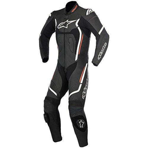 Alpinestars Motegi V2 54 - Traje combinado de piel (1 pieza), color negro, blanco y rojo