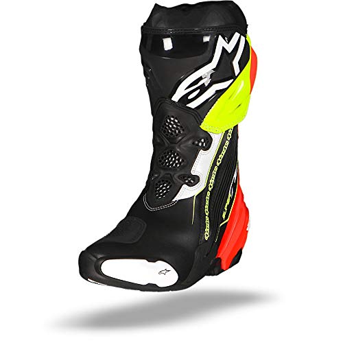 Alpinestars Supertech R Botas de Moto, 43 Negro/Rojo/Amarillo