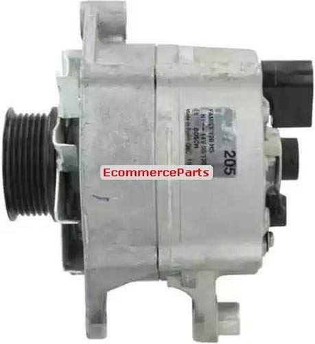 Alternador Bosch Ecommerceparts. Voltaje: 12 V. Alternador. Corriente de carga: 120 A. Número de alas: 6. Polea de 62 mm de diámetro. Abrazadera: M6. Versión: 553718B 9145375146869.