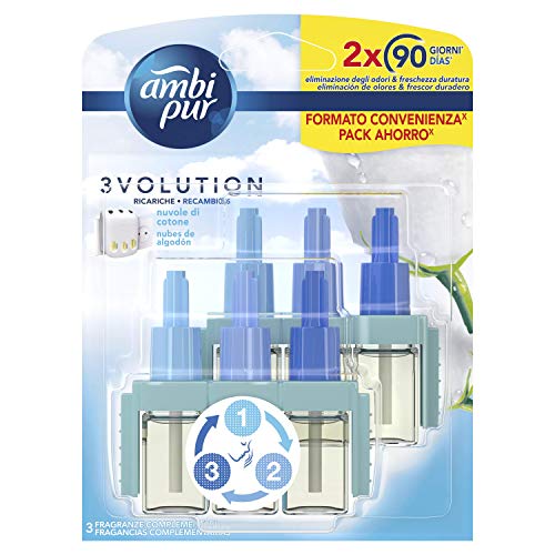 Ambi Pur 3Volution Nubes de Algodón Recambio De Ambientador Eléctrico - 42 ml