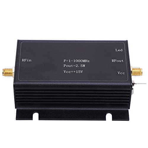 Amplificador de potencia RF, Amplificador de potencia de banda ancha RF, 15V 1‑1000MHz, Componente de placa de circuito impreso de aleación de aluminio AMP, Amplificador LNA