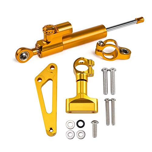 Anhui-dsb Kit de Soporte de Amortiguador de la dirección de la Motocicleta Kit de Soporte de Montaje de amamante de dirección para CB600F Hornet 2007-2016 2015 2014 2015 2012 (Color : Gold)