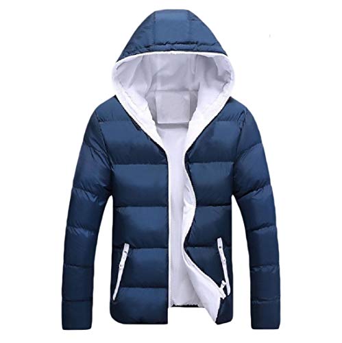 Aooword-men clothes Chaqueta acolchada y engrosada anoraks acolchados de algodón Para Hombres blanco Pequeño