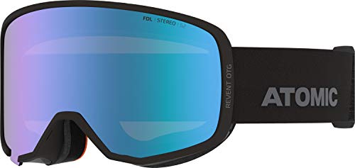 Atomic Máscara de esquí All-Mountain, Unisex, Para tiempo nublado a soleado, Montura grande, Compatible con gafas de vista, Revent Stereo OTG, Negro/Azul Stereo, AN5106082