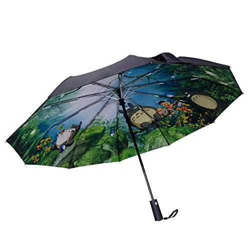 BLACK ELL Resistente al Viento,Paraguas de Viaje,Viento Muy Compacto PequeñO Paraguas,Paraguas Plegable automático de Doble Capa, Parasol de protección UV-Negro_10 acciones