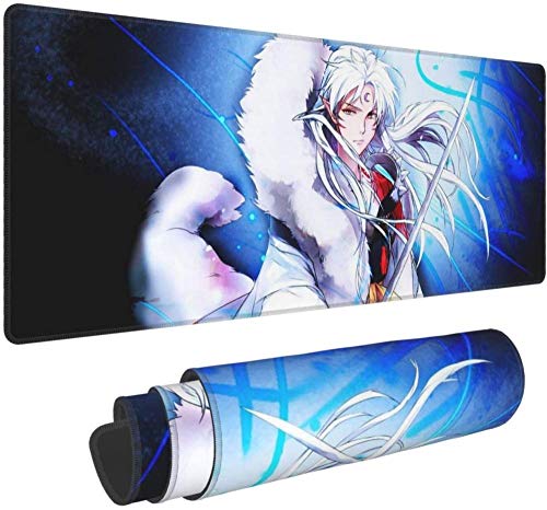 BOIPEEI Alfombrilla De Ratón RGB, Anime Ln-uya-sha Alfombrilla De Ratón Base De Goma Antideslizante Teclado De Escritorio Grande Alfombrilla De Ratón para Superficie De Juego/Oficina (30x80cm