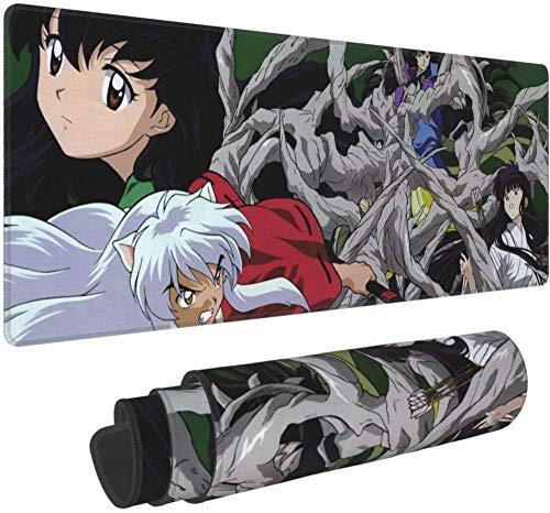 BOIPEEI Alfombrilla De Ratón RGB, Anime Ln-uya-sha Alfombrilla De Ratón Base De Goma Antideslizante Teclado De Escritorio Grande Alfombrilla De Ratón para Superficie De Juego/Oficina (30x80cm