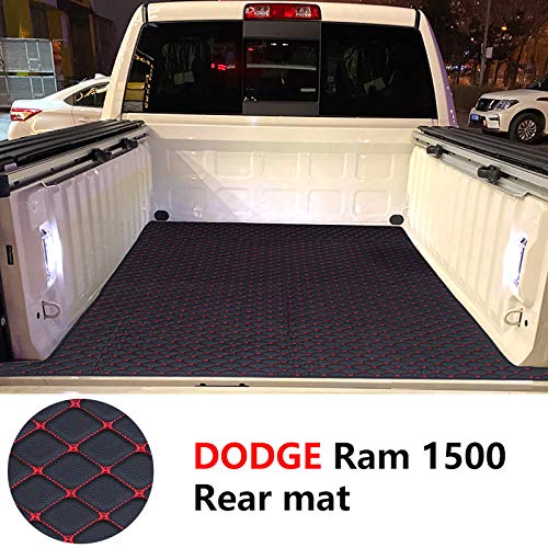 BrightFootBook Alfombrilla para Maletero para 2019 Dodge Ram 1500,Alfombra Trasera para Cangilones,Funda para Maletero,Alfombrilla De Maletero Modificada para Camioneta,Antideslizante,blackredB