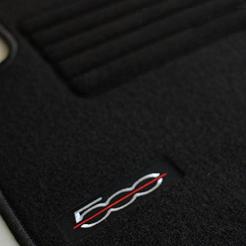 Car Lux AR00755 - Alfombras Coche a Medida Alfombrillas para Fiat 500 Desde 2013- Edition Velour Ribete Negro